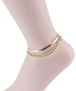 Fashion Multi Chain Anklet AN320048 GOLD